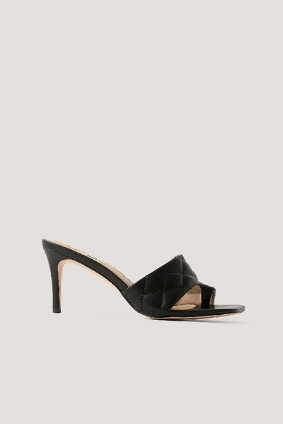 Shop Na-kd Quilted Toe Ring Mules - Black