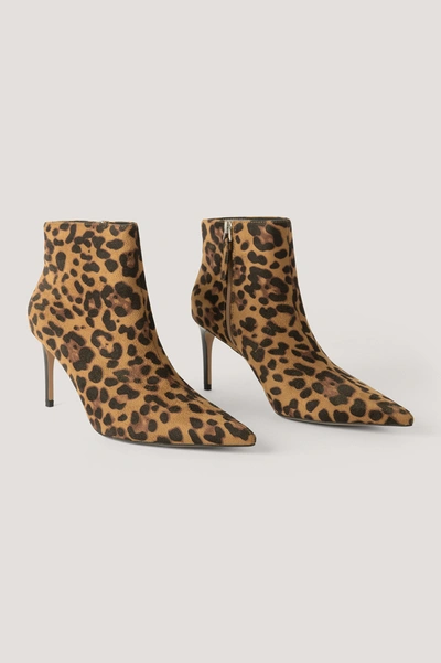 Shop Na-kd Leopard Slim Stiletto Boots - Multicolor