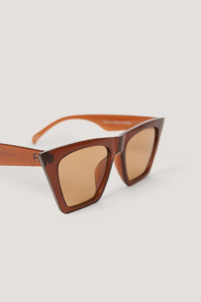 Shop Na-kd Sharp Squared Sunglasses Brown