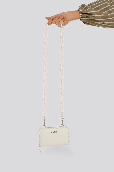 Shop Na-kd Big Chain Crossbody Mini Bag Offwhite In Off White