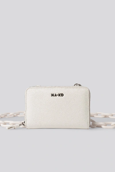 Shop Na-kd Big Chain Crossbody Mini Bag Offwhite In Off White