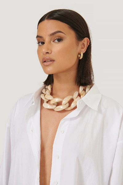 Shop Na-kd 2-pack Oversize Resin Necklace - Offwhite In Nude
