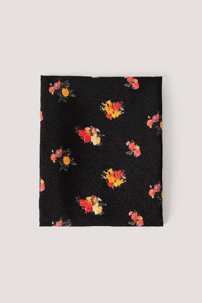 Shop Na-kd Flower Scarf - Multicolor In Black/orange