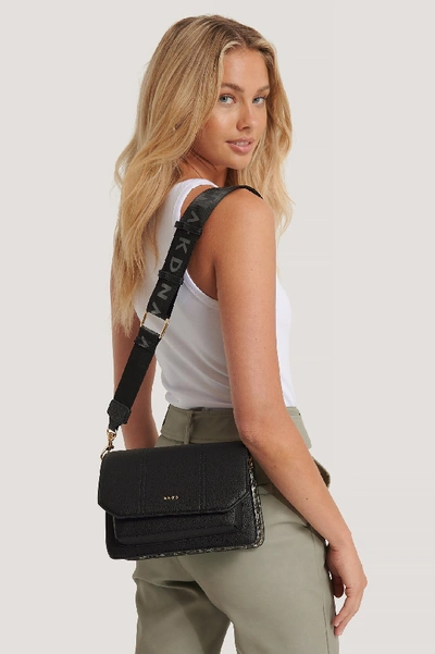 Shop Na-kd Snake Detailed Crossover Bag Black In Black/grey