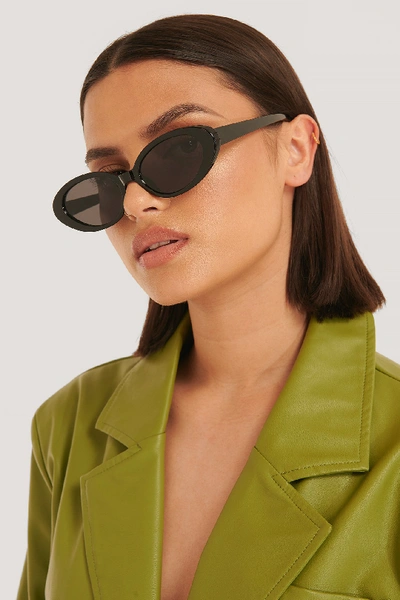 Shop Na-kd Oval Retro Sunglasses - Black