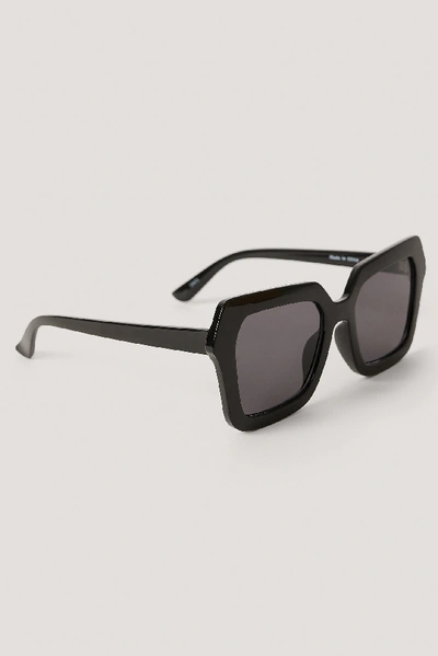 Shop Na-kd Oversize Retro Squared Edge Sunglasses - Black
