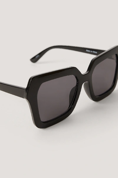 Shop Na-kd Oversize Retro Squared Edge Sunglasses - Black