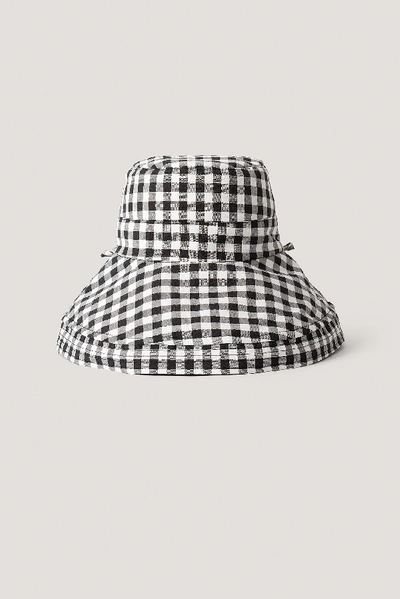 Shop Na-kd Checked Oversize Bucket Hat - Multicolor In Black/white