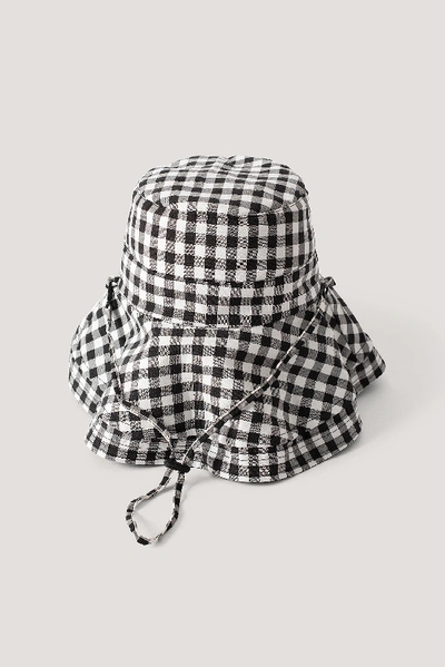 Shop Na-kd Checked Oversize Bucket Hat - Multicolor In Black/white