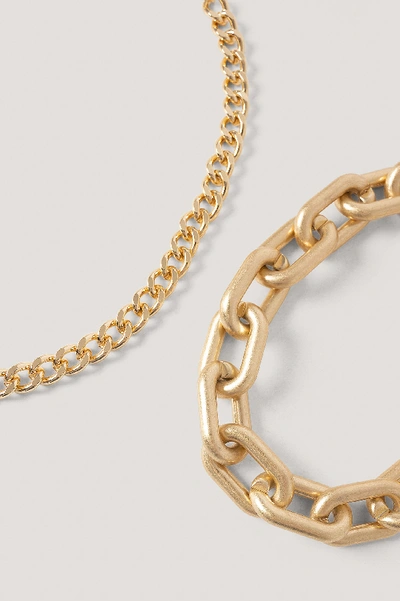 Shop Na-kd Double Pack Oversize Chain Necklaces - Gold
