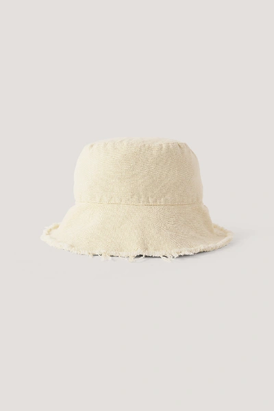 Shop Na-kd Raw Edge Bucket Hat - Beige In Vanilla