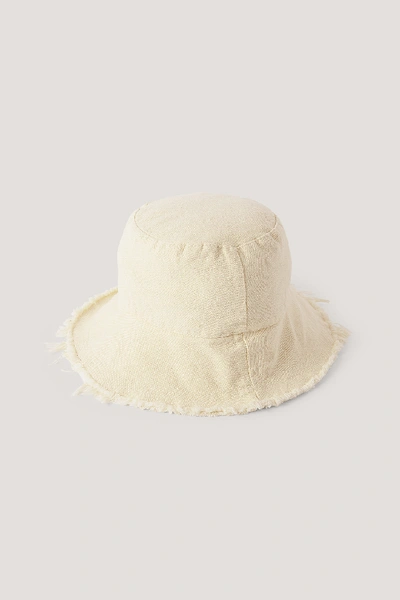 Shop Na-kd Raw Edge Bucket Hat - Beige In Vanilla