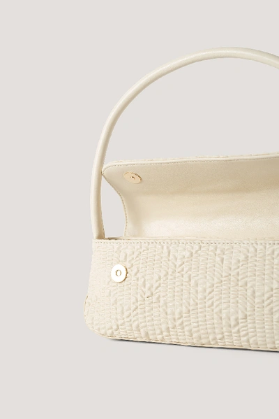 Shop Na-kd Wavy Structure Slim Shoulder Bag - Offwhite In Cream