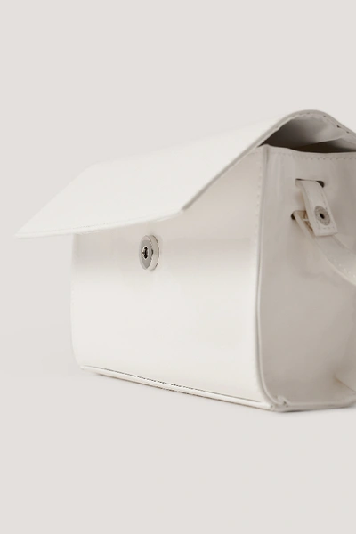 Shop Na-kd Patent Baguette Bag - White In Offwhite