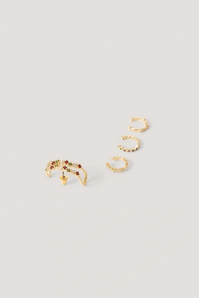 Shop Na-kd Colorful Cuff Earring Set - Gold