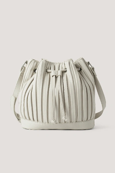 Shop Na-kd Striped Embossed Bucket Bag - Grey In Cream