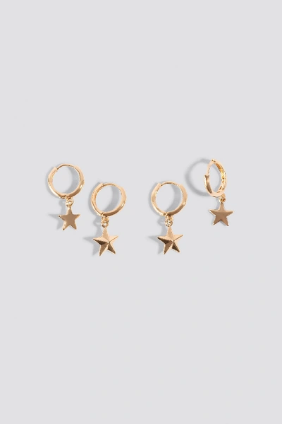 Shop Na-kd Mini Star Pendant Earrings (2-pack) - Gold