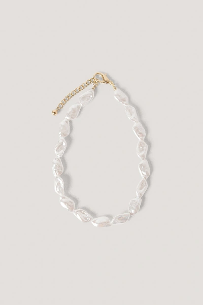Shop Na-kd Rhombus Pearl Necklace - White