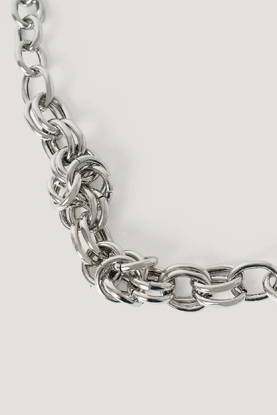 Shop Na-kd Oversize Chunky Chain Necklace - Silver