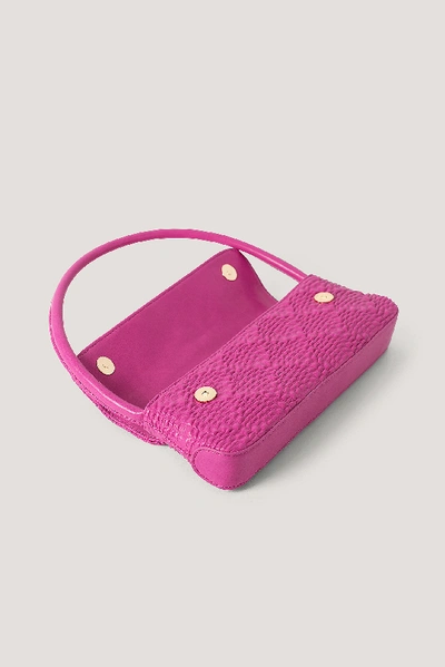Shop Na-kd Wavy Structure Slim Shoulder Bag Pink In Hot Pink