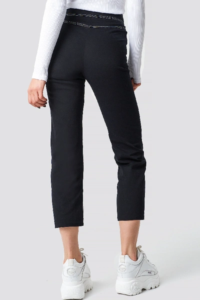 Shop Astrid Olsen X Na-kd Contrast Seam Cropped Pants Black