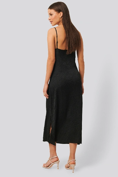 Shop Na-kd Satin Wrinkle Dress Black