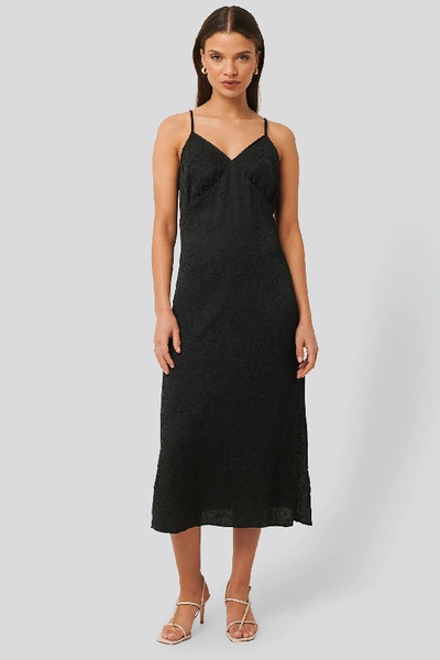 Shop Na-kd Satin Wrinkle Dress Black