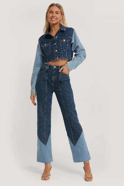 Shop Paola Locatelli X Na-kd Cut And Sew Jeans - Blue In Denim Blue