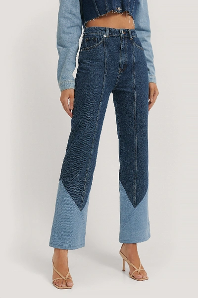 Shop Paola Locatelli X Na-kd Cut And Sew Jeans - Blue In Denim Blue