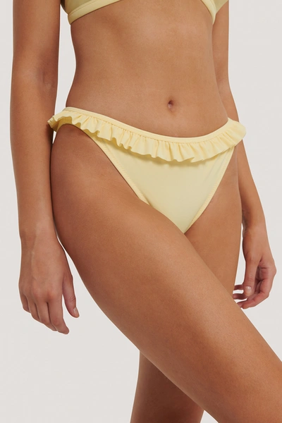 Shop Na-kd Frill Edge Bikini Bottom Yellow