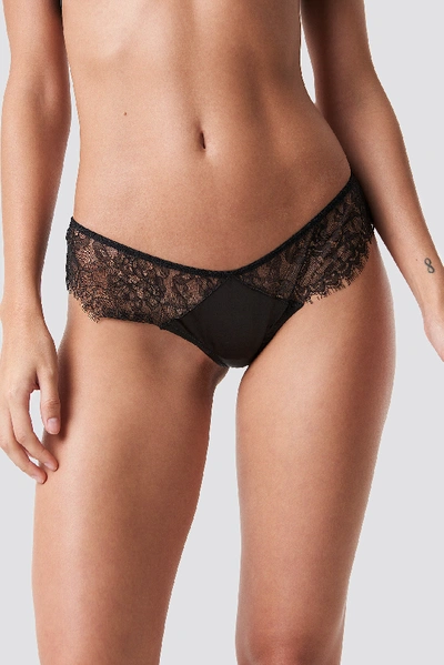 Shop Na-kd Satin Detail Thong Black