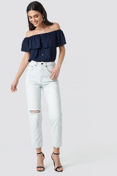 Shop Cheap Monday Donna Off Blue Jeans - Blue