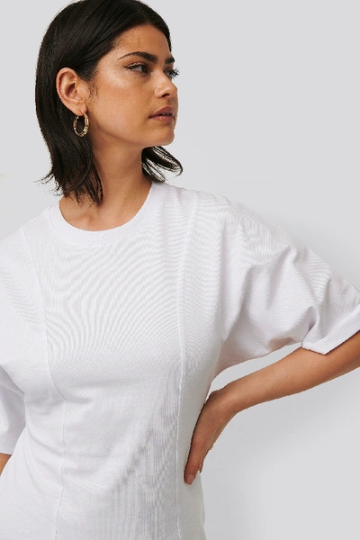 NA-KD FITTED T-SHIRT DRESS - WHITE 