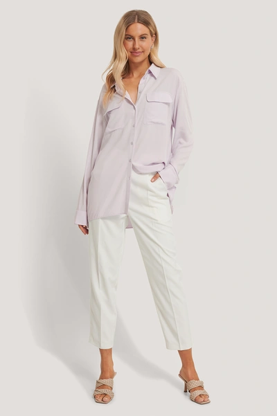 Shop Chloé Oversized Front Pocket Shirt - Purple