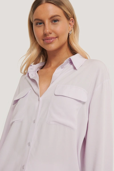 Shop Chloé Oversized Front Pocket Shirt - Purple