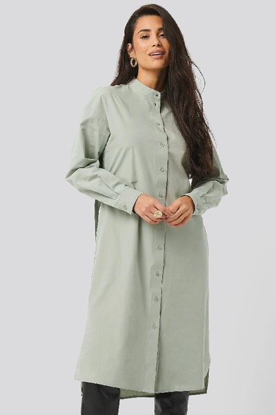 Shop Na-kd Adjustable Side Strap Shirt Dress - Green