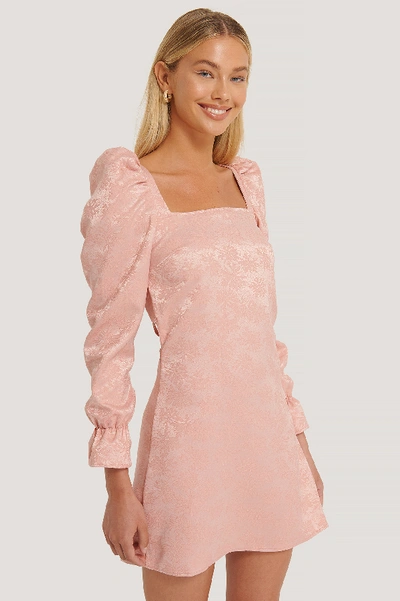 Shop Misslisibell X Na-kd Open Back Jacquard Dress - Pink