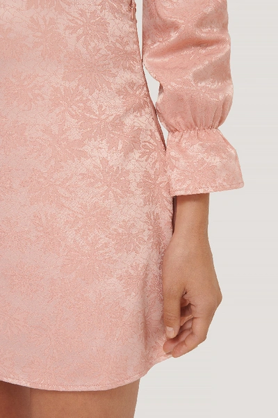 Shop Misslisibell X Na-kd Open Back Jacquard Dress - Pink
