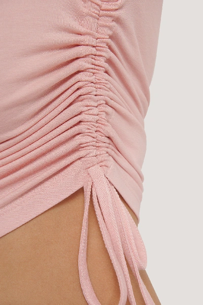 Shop Hoss X Na-kd Drawstring Detail Top - Pink In Peach Blush