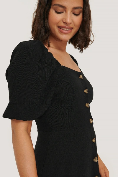 Shop Trendyol Carmen Puff Sleeve Mini Dress - Black