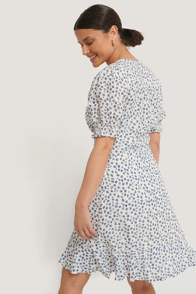 Shop Na-kd Button Up Mini Dress - Multicolor In Blue Flower