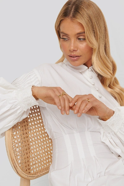 Shop Na-kd Lace Detail Cotton Dress - White