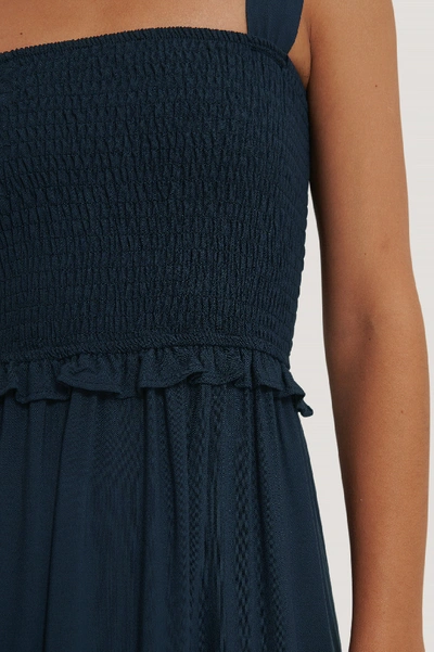 Shop Trendyol Gipe Detail Midi Dress - Navy