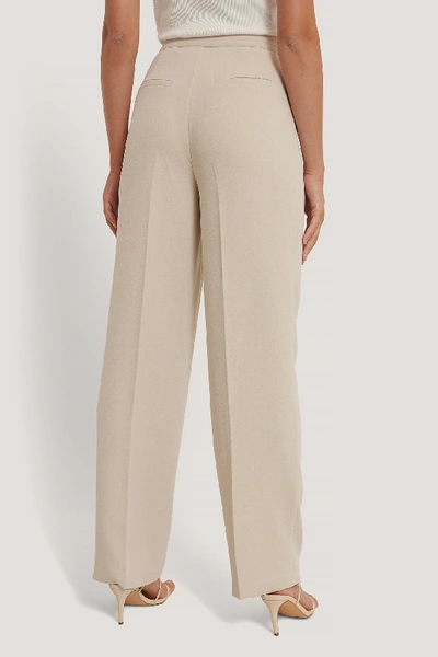 Na-kd Classic Tailored Wide Leg Trousers - Beige In Off White