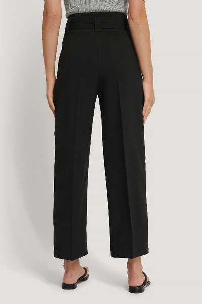 Shop Na-kd Classic Straight Fit Belted Pants - Black