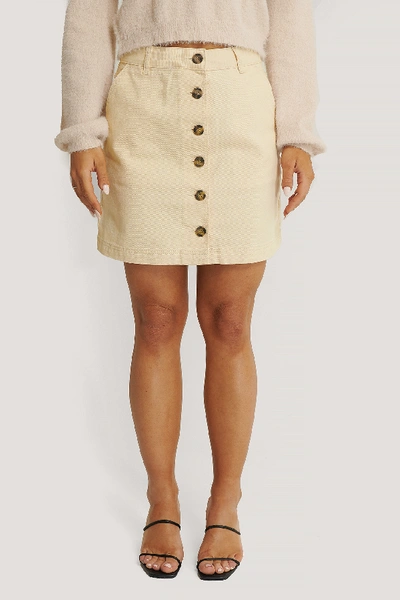 Shop Na-kd Buttoned Denim Skirt - Offwhite