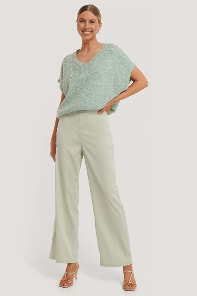 Shop Na-kd Satin Suit Pants - Green In Mint
