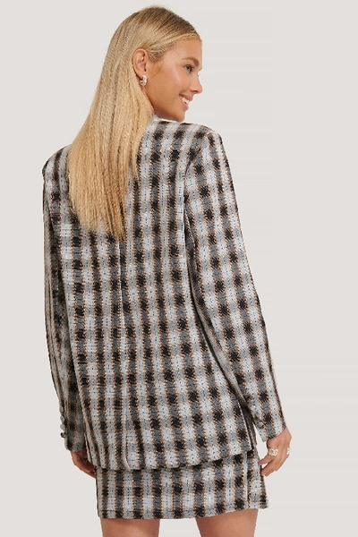 Shop Afj X Na-kd Overlap Checked Blazer - Multicolor