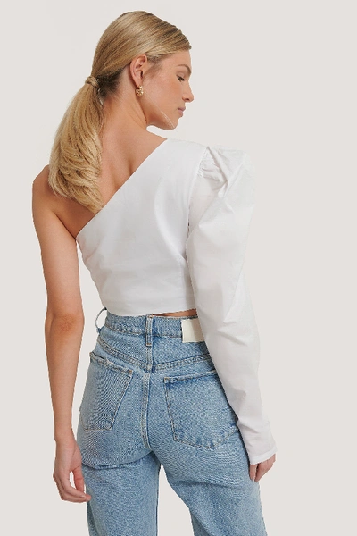 Shop Glamorous Asymmetric Crop Blouse - White