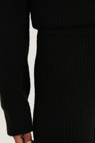 Shop Anika Teller X Na-kd High Waist Knitted Pants - Black
